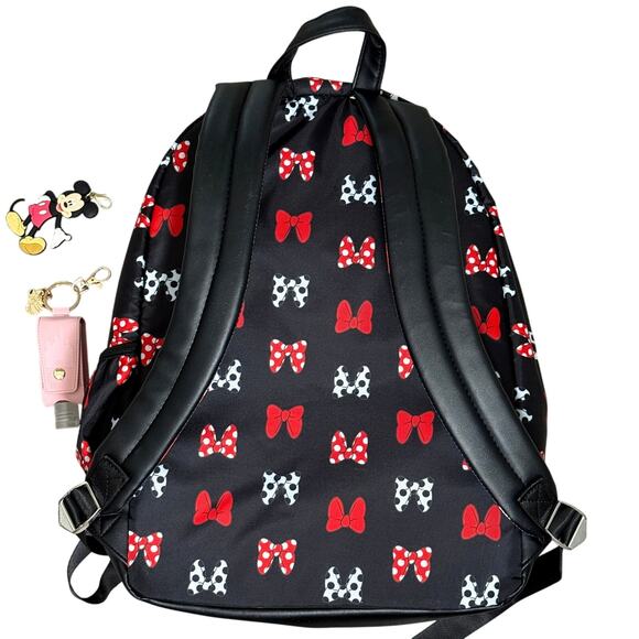 Disney Parks Minnie Mouse Bows Black Backpack Mickey Fob & Princess Sanitizer main image 9